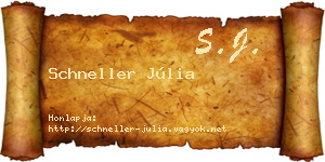 Schneller Júlia névjegykártya
